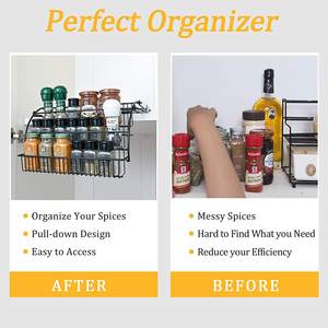 Organizador de especias extraíble, estante de Metal retráctil de 3 niveles para armario, organizador de condimentos extraíble, almacenamiento de especias - Product Image 2