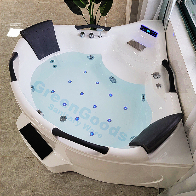 Offre Spéciale Classique Conception 2 personne Coin À Jets De Massage Acrylique Baignoire À Remous Et Air Bubble Baignoires