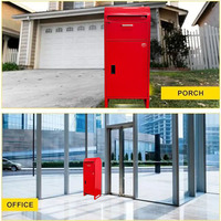 Boîte à colis autoportante en métal rouge avec dessus incurvé, double fente, anti-effraction, verrouillable, pour extérieur, maison, villa, OEM ODM