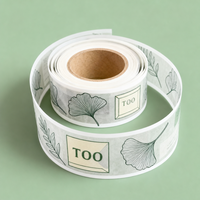 Autocollants Ginkgo personnalisés en papier botanique mat découpé, ruban adhésif auto-adhésif en rouleau pour journal, agenda, scrapbooking et loisirs créatifs