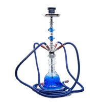 Vente directe usine – Kit chicha arabe en verre avec deux/quatre tuyaux, consommables complets, design moderne et minimaliste, taille moyenne, prêt à l'emploi