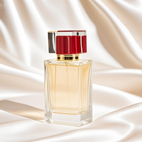 Flacon de parfum carré en verre transparent de luxe personnalisé de 100 ml, vaporisateur de luxe, conception personnalisée, échantillon avec boîte d'emballage