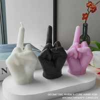 Vela Aromática de Cera de Soja Hecha a Mano con Forma de Dedo Medio, Decoración Religiosa Creativa DIY, Accesorio para Fotos, Halloween, Pascua, Navidad