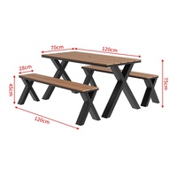 Ensemble table et chaises de jardin carrées en fer avec parasol, démontable, pour café et salon de thé - Design moderne et minimaliste