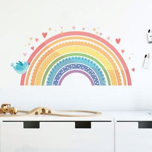 Pegatinas de Pared de PVC con Diseño de Arcoíris Personalizadas, Calcomanías de Vinilo Autoadhesivas Impermeables para Habitaciones Infantiles, Decoración Removible para el Hogar - Product Image 5