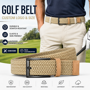 Cintura da Golf Intrecciata Personalizzata ad Alta Elasticità <span class=keywords><strong>per</strong></span> Uomo e Donna, Cintura Elastica Multicolore <span class=keywords><strong>per</strong></span> Jeans, Produzione all'Ingrosso OEM ODM - Product Image 1