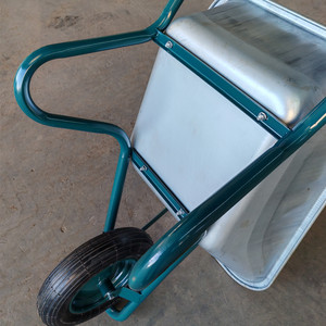 Plateau de remplacement galvanisé 75L 90L <span class=keywords><strong>100L</strong></span> 110L capacité 200kgs wb6414T robuste 16 pouces roue pneumatique métal <span class=keywords><strong>brouette</strong></span> de jardin - Product Image 4