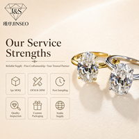 Bague en argent sterling 925 JINSEO avec diamant simulé ovale de 6 carats, plaqué or 18 carats, pour femme, idée cadeau