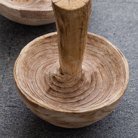 Décoration en bois en forme de champignon, style rétro, en bois massif, pour patio, jardin, terrasse