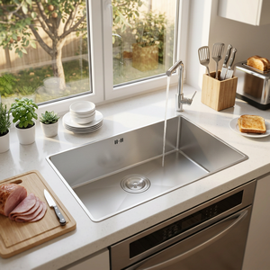 <b>Extra</b>-<b>Large</b> Single Bowl Undermount 304 Stainless Steel Kitchen Sink — Commercial Grade, OEM Factory Direct - Product Image 1