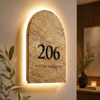 Plaque de numéro de maison en acrylique 3D avec éclairage pour immeuble, maison, hôtel