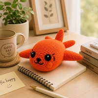 Peluche Phoque Géant en Forme d'Avion, Doux Jouet en Peluche, Poupée au Crochet, Jouets Lion de Mer, Peluches d'Aquarium, Fabriqué à la Main en Tissu de Coton