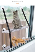 Hamac de fenêtre pour chat Sunbath, double, pliable, confortable, respirant, amovible, lavable, grand et robuste