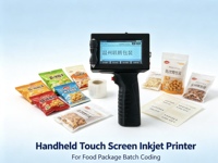 Imprimante jet d'encre portable à écran tactile, directe d'usine, pour marquage de date et codes QR sur emballages de cartons