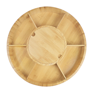 कस्टम डिजाइन सही उपहार पसंद बांस पनीर बोर्ड सेट Charcuterie थाली सेवारत घूर्णन ट्रे - Product Image 6