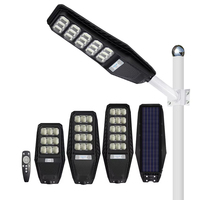 Lampadaire solaire intégré 300W avec télécommande, détecteur de mouvement, boîtier ABS durable, éclairage LED extérieur pour parking