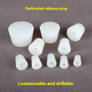 Tabung uji Flask segitiga laboratorium lubang Plug karet silikon tahan Alkali asam suhu tinggi keruncut-karet Premium - Product Image 2