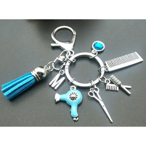 Llavero con borla para secador de pelo, minitijeras de peluquería, peine, regalo para estilista - Product Image 3