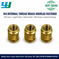 Inserts filetés en laiton à bride, hélicoïdaux, moletés, pour injection plastique CNC de précision, sur mesure OEM