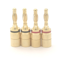 Conector Banana de Latón OEM de 4mm, Chapado en Oro, Tipo de Bloqueo con Tornillo, para Amplificador Hi-Fi, Cine en Casa, Monitor de Estudio, Cable de Altavoz, Equipo de Prueba