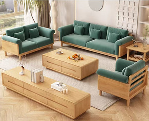 Canapé sectionnel moderne et simple 2026 en bois massif, idéal pour petit appartement, chaise de salon avec assise en éponge, canapés en bois pour hôtels - Product Image 3