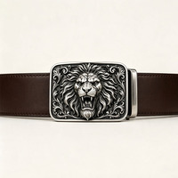 Boucle de ceinture en métal personnalisée haut de gamme, logo gravé double face, alliage de zinc, style antique moderne, moulée sous pression