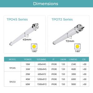 1200mm IP69K Tri Preuve LED Industrie Alimentaire <span class=keywords><strong>Maritime</strong></span> Étanche Corrosion Preuve PMMA Logement Tri-preuve Lumière - Product Image 5