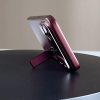 Protection d'objectif en verre pliable avec finition métallique et béquille, plusieurs couleurs, pour iPhone 17 Pro, 17 Pro Max, 18 Pro, 18 Pro Max