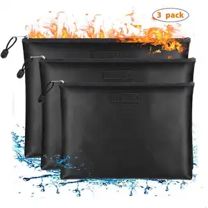 2024 Document Bags Waterproof and Fireproof Money Bag Small Middle Large Size File Collection