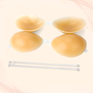Soutien-gorge adhésif réutilisable en silicone avec bretelles, fin, push-up, sans dos, pour robe, sous-vêtement collant - Product Image 1