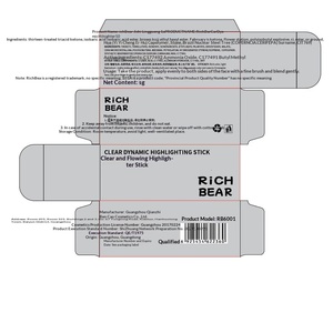 Rich Bear RB6001 Stick Illuminateur Pressé Effet Peau Éclatante <span class=keywords><strong>pour</strong></span> Femme, Contour Naturel, Illuminateur Fin Scintillant, <span class=keywords><strong>Bronzer</strong></span>, Ombre à Paupières et Fard à Joues - Product Image 2
