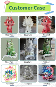 Statua di gatto bianco personalizzato grande personaggio dei cartoni animati scultura carta all'aperto parete da arrampicata figura IP dispositivo schizzo - Product Image 3