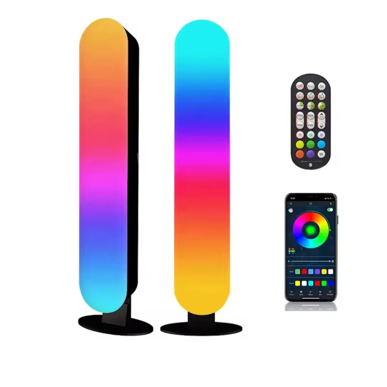 2pcs Music Pickup Ambient Light Smart Rgb Game Led Light Flow Light bar With BT App Control