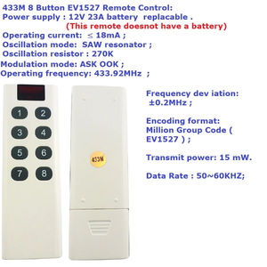 Módulo de Relé Manual Multifunción RF23G08 TB455 8CH 433M, Kit de Control Remoto Inalámbrico RF, DC 5V/12V/24V B331 - Product Image 6