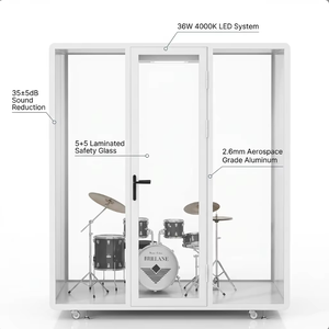 Cabina <span class=keywords><strong>de</strong></span> <span class=keywords><strong>Reuniones</strong></span>, Cabina <span class=keywords><strong>de</strong></span> Trabajo Silenciosa, Habitación Prefabricada Silenciosa, Cabina Acústica Grande <span class=keywords><strong>de</strong></span> 1930 mm <span class=keywords><strong>de</strong></span> Aluminio Aeroespacial y Vidrio para Estudio en Casa - Product Image 5