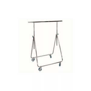 Porte-vêtements pliant réglable avec roues freinées en acier inoxydable en métal pour magasin de vêtements Design pliable - Product Image 1