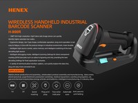 Pemindai Kode Industri Henex H-900R IP65 We10 Nirkabel Pengumpul Data USB CMOS Barcode Scanner Genggam Getaran 120fps Stok Tersedia