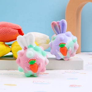 Offre Spéciale Tie Dye Lapin 3D Popper Anti stress Jouet Silicone Pincement Oeil Rebondissant Popit Ball Lapin Pâques Fidget Balls - Product Image 2