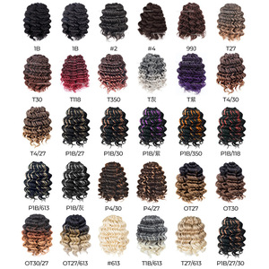 Pelo rizado sintético corto con ondas oceánicas, trenzas de ganchillo de belleza realista a granel, giro profundo para mujeres negras, ondas de agua con rizos de playa - Product Image 6