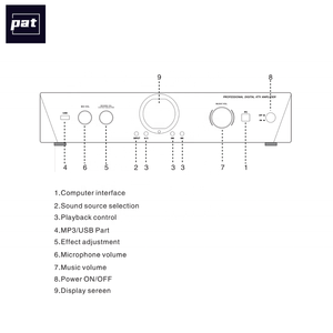 Amplificateur de karaoké domestique tout-en-un PAT KO800, 2.0 canaux, stéréo numérique de haute qualité, USB, métal - Product Image 4