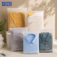 Sac à fermeture éclair transparent givré en CPE, sac auto-scellant pour ranger les vêtements et les chaussettes, sac d'emballage pour vêtements