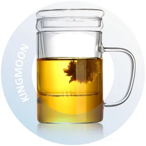 400ml minimum tasarım şeffaf uzun borosilikat cam çay bardağı demlik ve kapak camı ile çay makinesi
