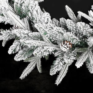 ของตกแต่งบ้านพวงดอกไม้ประดิษฐ์สีขาว9ฟุตสำหรับเตาผิงหน้าบ้านบันได - Product Image 6