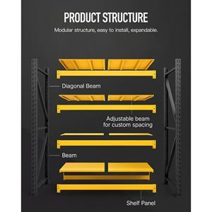 4 टियर रैकिंग बोलेस स्टोरेज स्टैकिंग रैक अलमारियों रैक शेल्फ अनुकूलित भारी शुल्क अलमारियों गेराज भंडारण रैक - Product Image 4