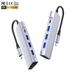 5in1 Type C Hub Ultra-<span class=keywords><strong>Slim</strong></span> Data USB Splitter hub hdmi avec 3USB3.0 + PD + 4K HDMI pour Book Laptop Surface <span class=keywords><strong>PS4</strong></span> Drive Flash Drive - Product Image 5