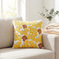 Housse de coussin brodée motif feuille, housse de coussin de canapé, coussin décoratif pour salon et chambre, coussin en tissu pour la maison (vente transfrontalière)