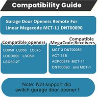 Télécommande de porte de garage 318 MHz, ouvre-porte, compatible avec les modèles ACT 31B LD033 LD050 LS050 MCT 11 Megacode