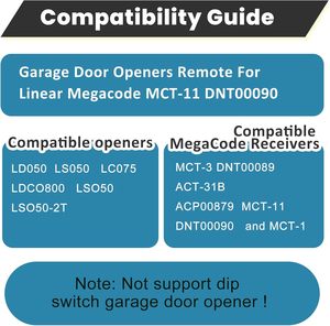 Control Remoto para Puerta de Garaje de 318MHz, Transmisor Compatible con ACT 31B LD033 LD050 LS050 MCT 11 Megacode - Product Image 5