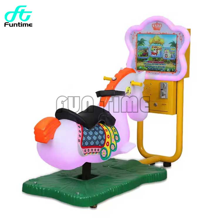Funtime Selling Children's Coin-operated Game Machine Children's Riding Swing Game Machine Crazy 3D Horse Riding Competition