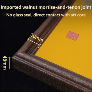 Peinture en laiton d'inspiration zen représentant un pommier et un moineau, cadre en bois massif, décoration artistique pour la chambre - Product Image 5